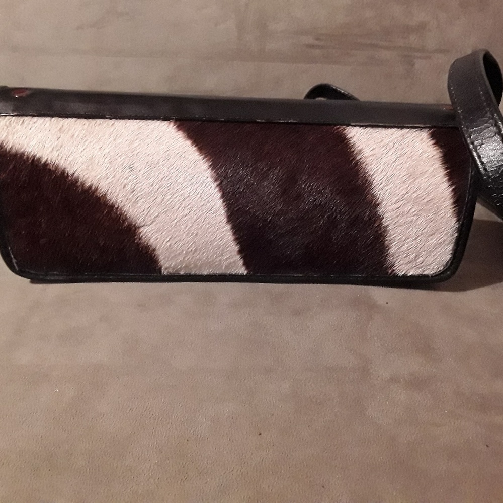 Authentic zebra hyde and leather purse